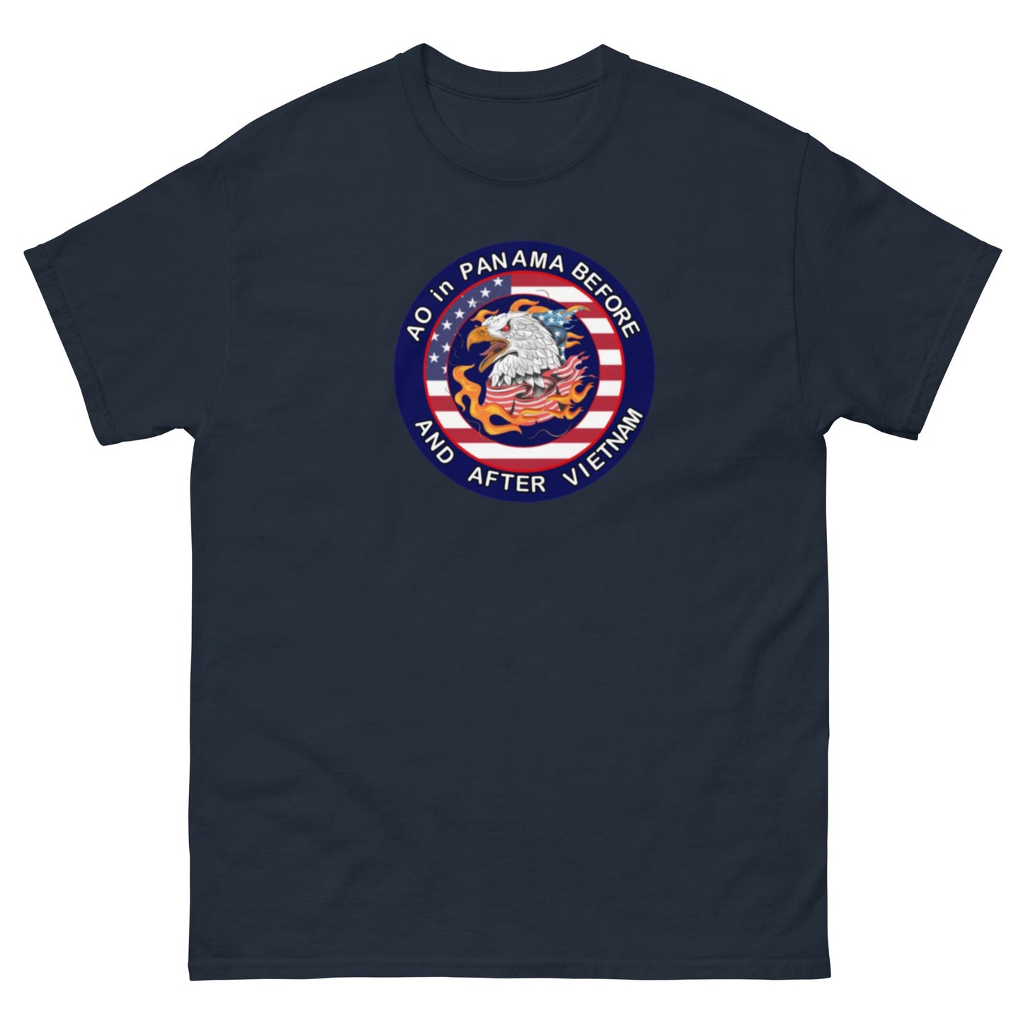 Unisex classic tee with a bold patriotic design with a bold message ao in panama before and after Vietnam