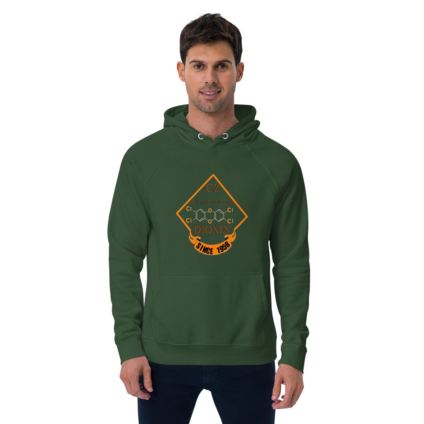 Panama Canal Zone Veteran - Unisex eco raglan hoodie Dioxin message