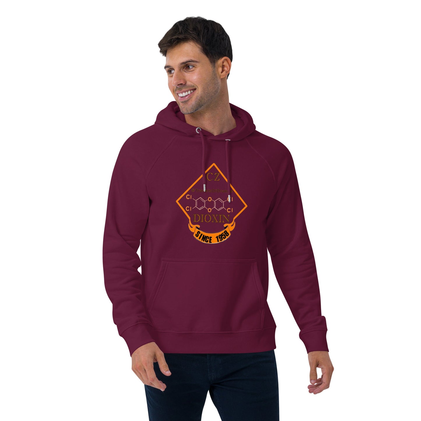 Panama Canal Zone Veteran - Unisex eco raglan hoodie Dioxin message