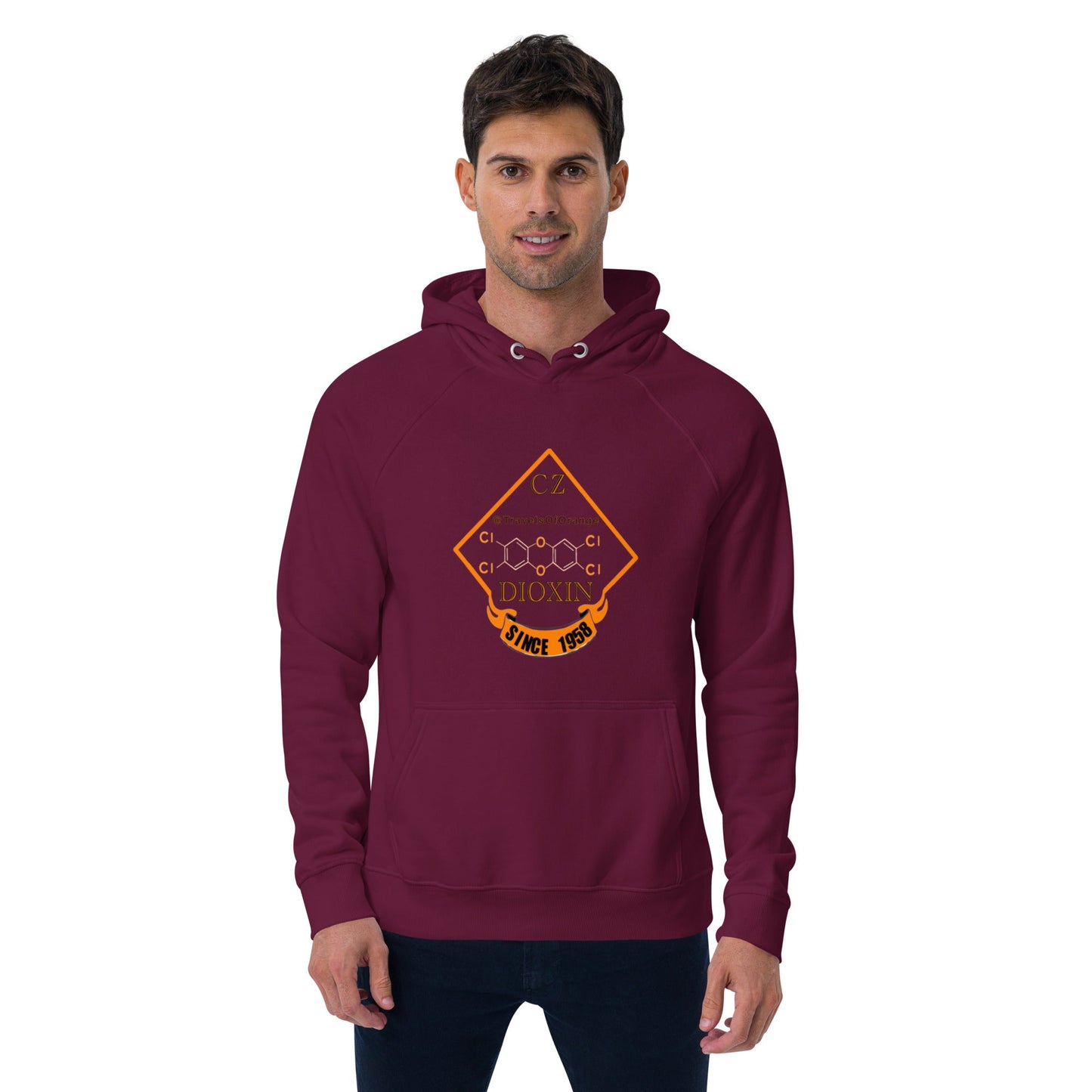 Panama Canal Zone Veteran - Unisex eco raglan hoodie Dioxin message