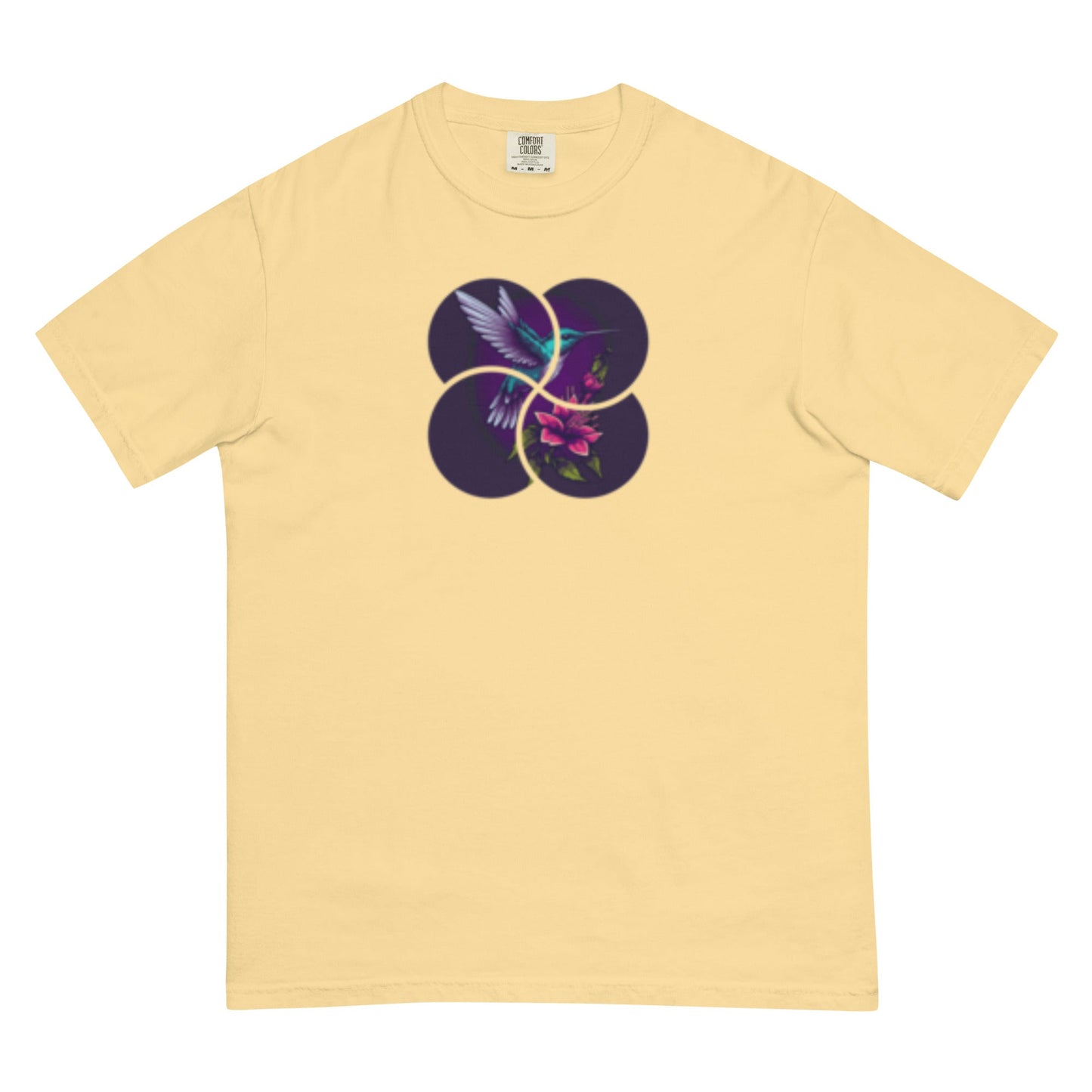 Unisex garment-dyed heavyweight t-shirt hummingbird design1