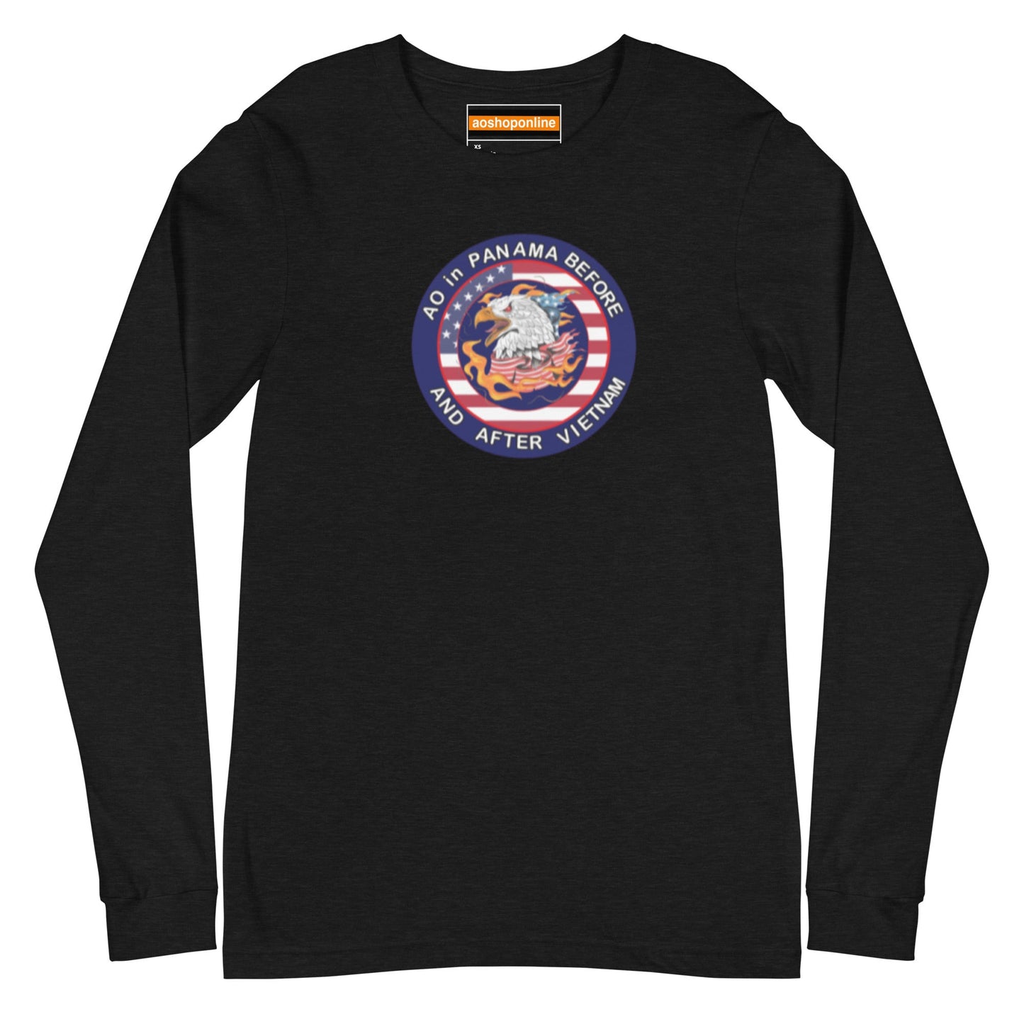 Panama Canal Zone Veteran Unisex Long Sleeve Tee with the design AO in Panama before and after Vietnam