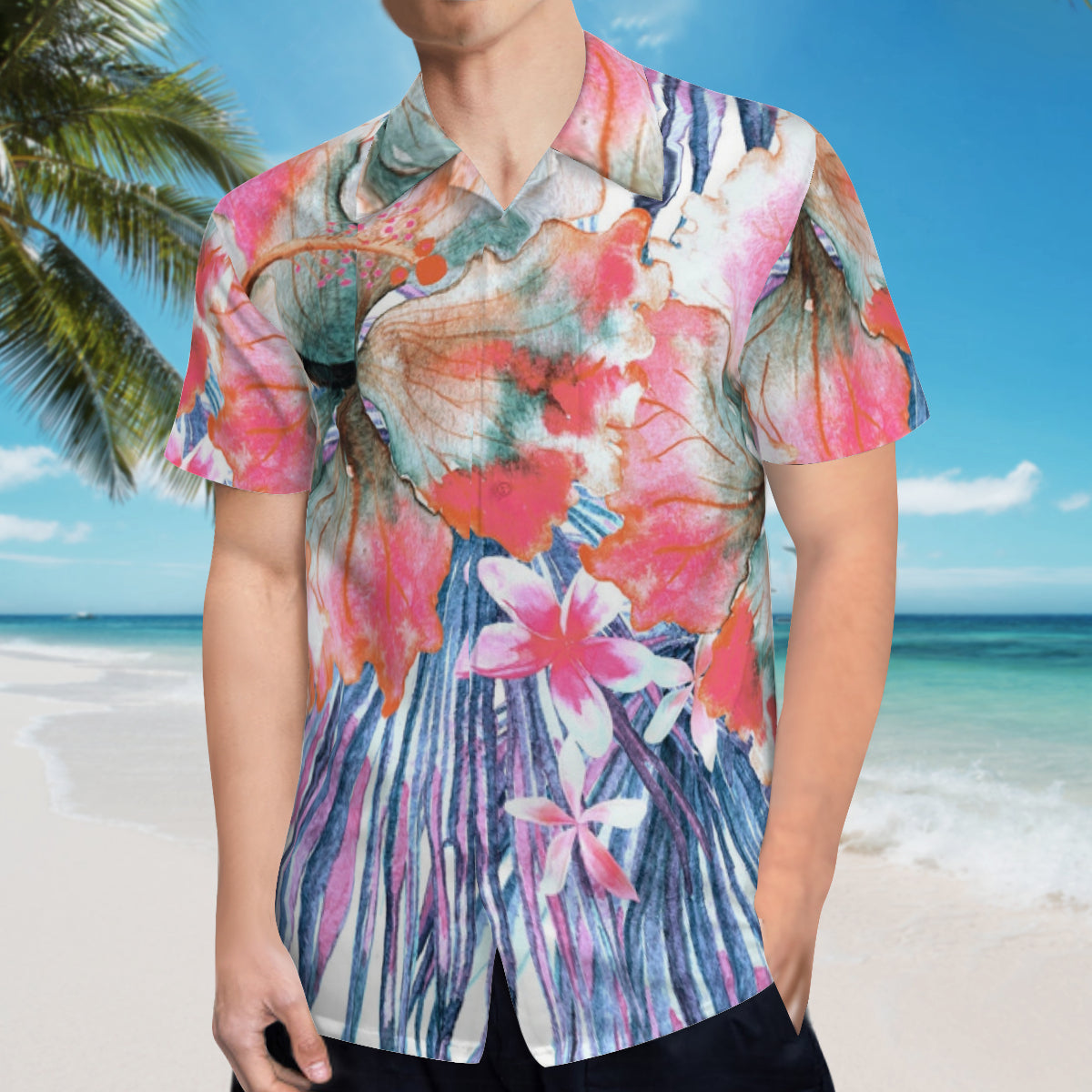 Hawaiian shirt flower designa