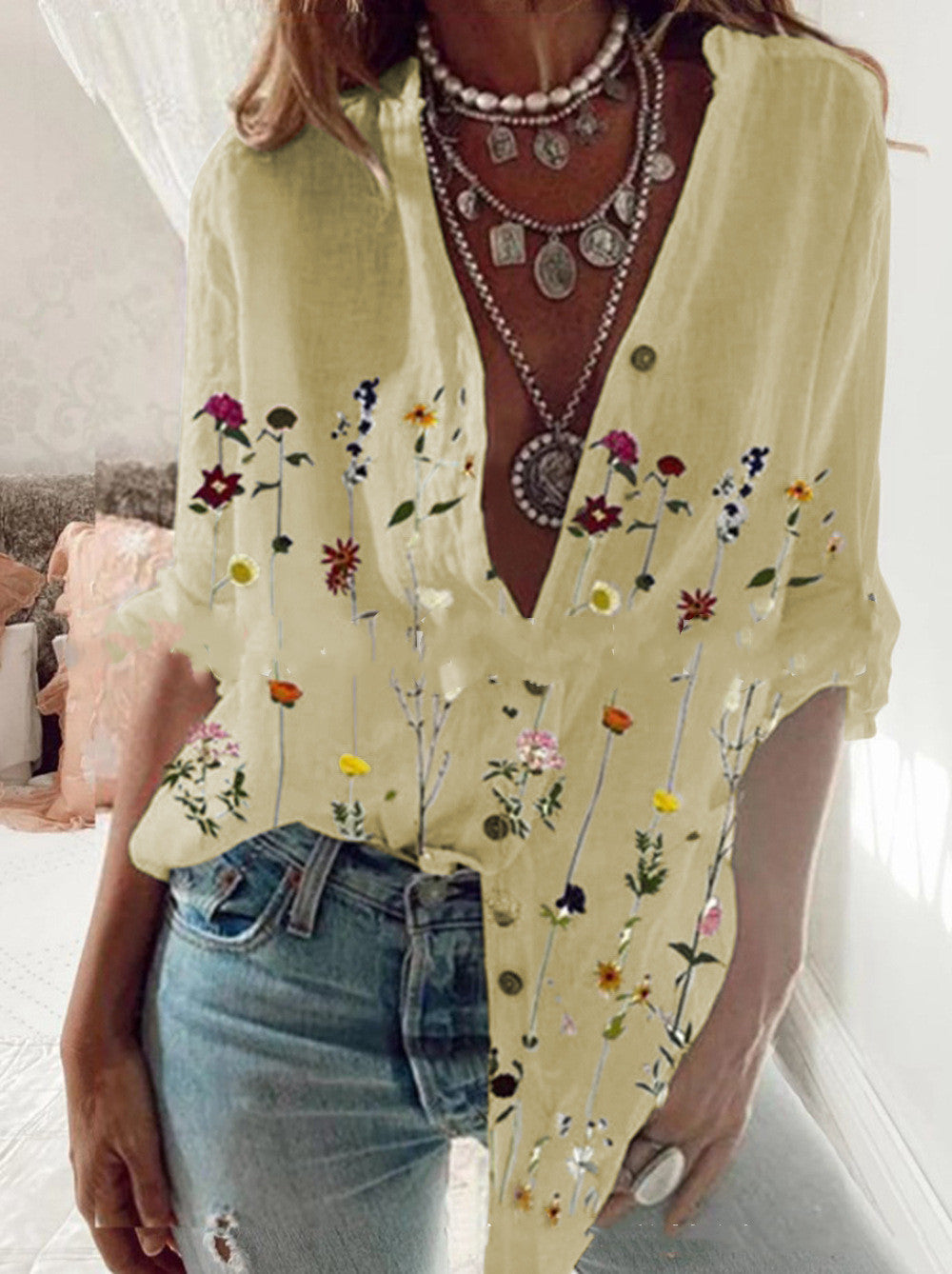 Women’s Shirt - European And American Casual Ladies Shirt