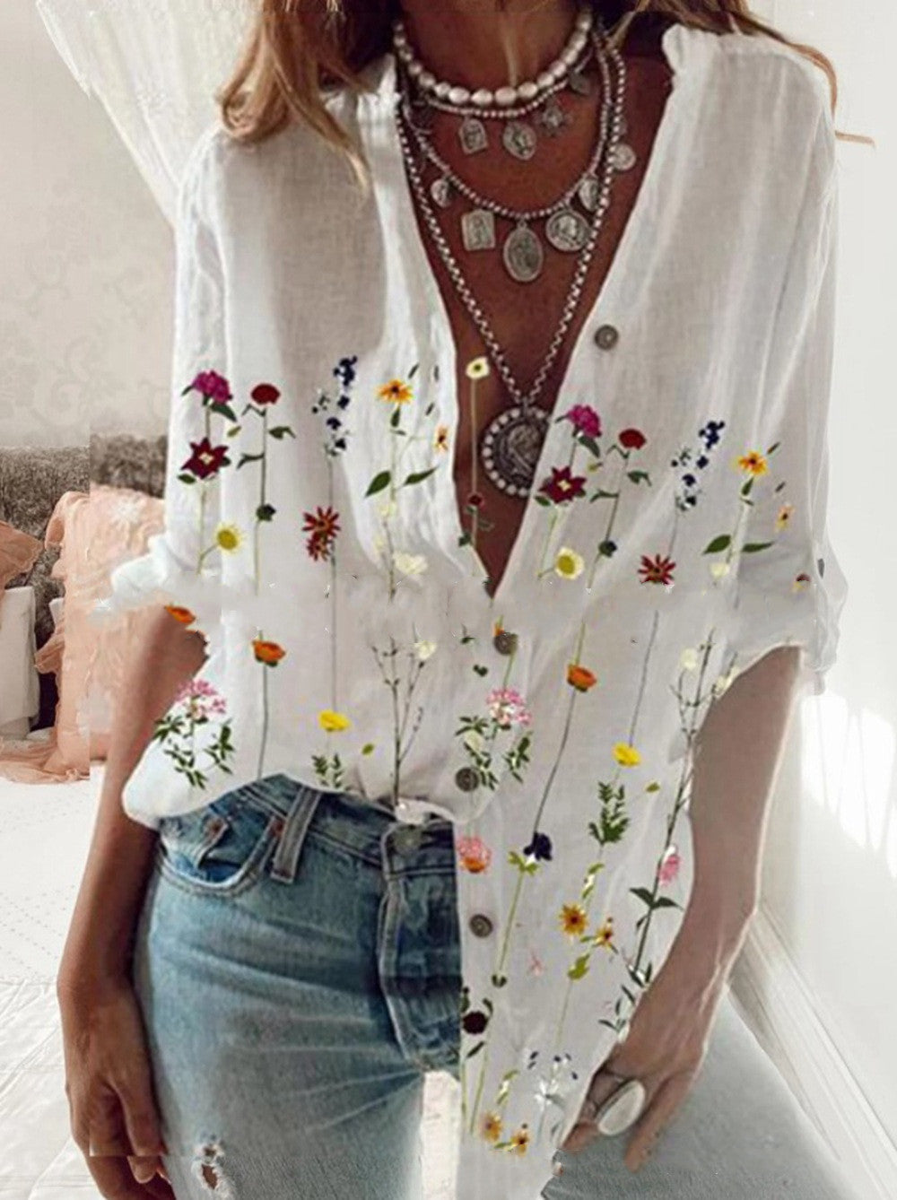 Women’s Shirt - European And American Casual Ladies Shirt