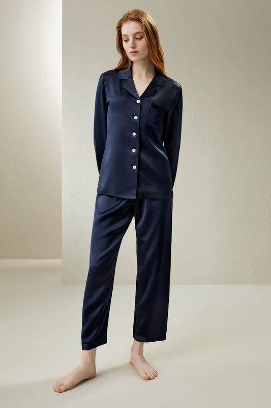 Full Length Silk Women Pajamas Set