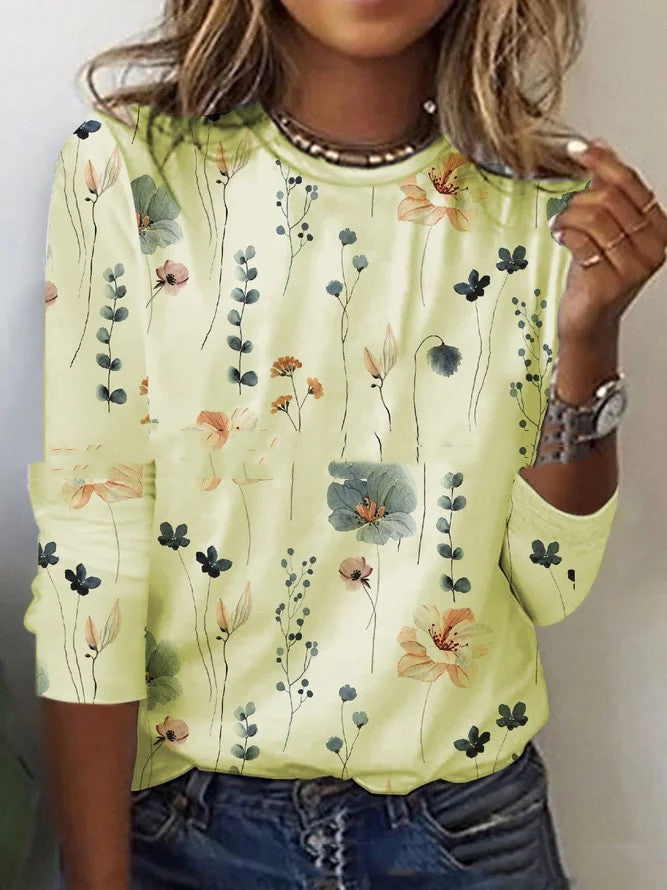 Women’s Long sleeve Tshirt - Beautiful spring flower design