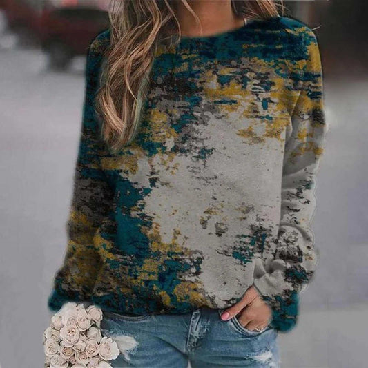 Women’s Long sleeve Tshirt - Frauen Casual Print Sweatshirt
