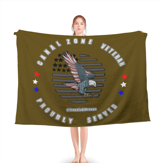 Panama Canal Zone veterans throw blanket - Proudly Served CZ Veteran Throw Blanket