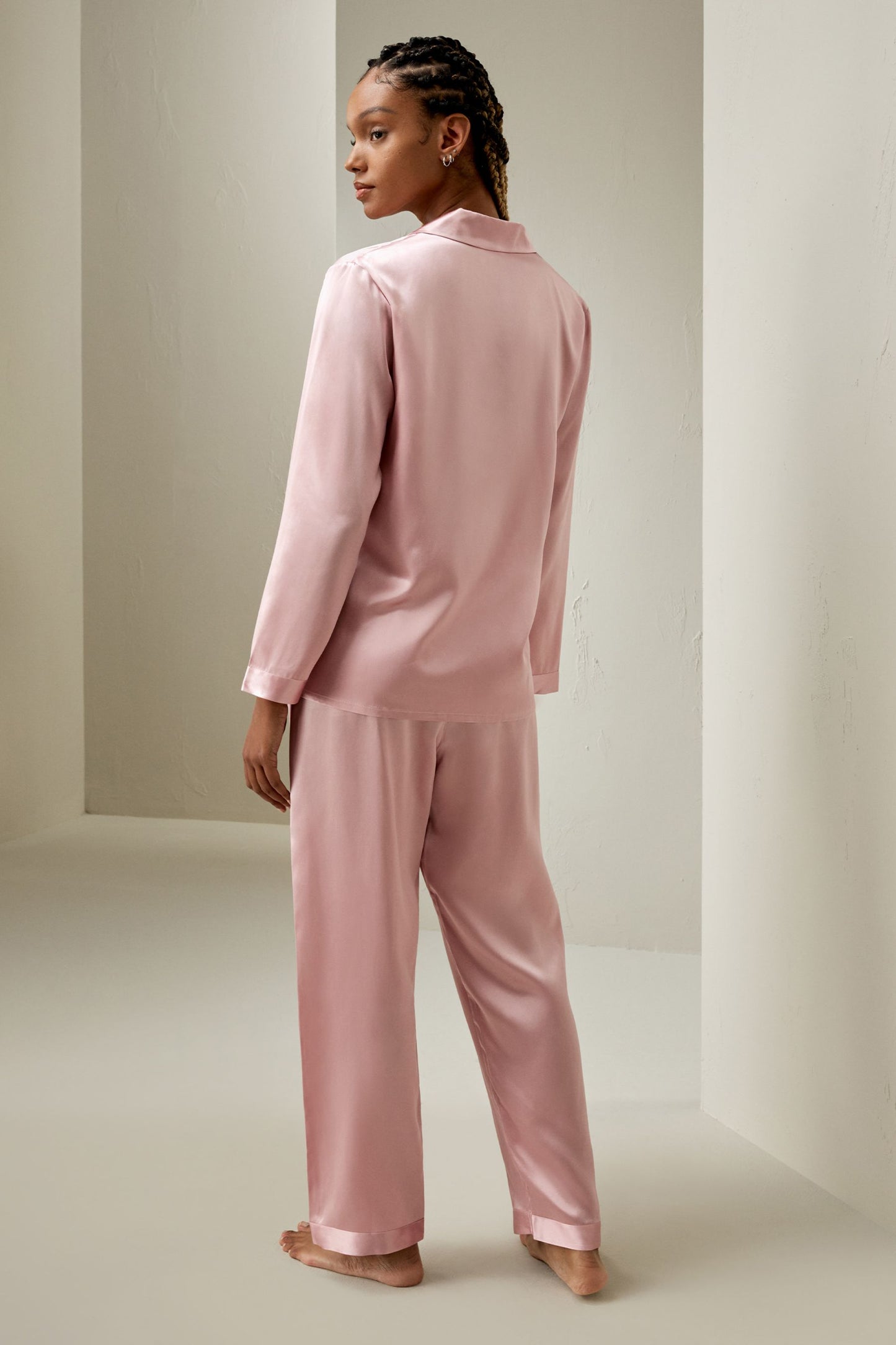 Full Length Silk Women Pajamas Set