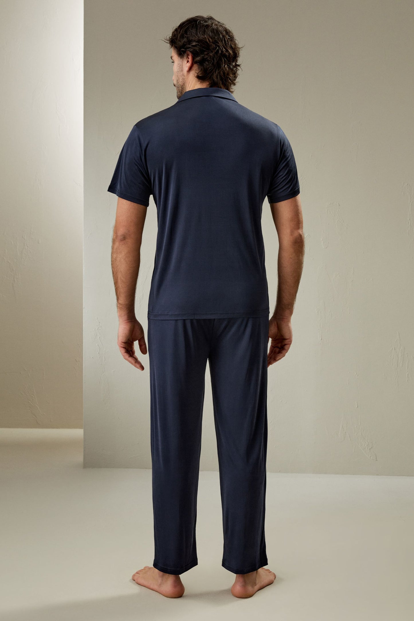 Short sleeves Men Silk Knit Pajama set