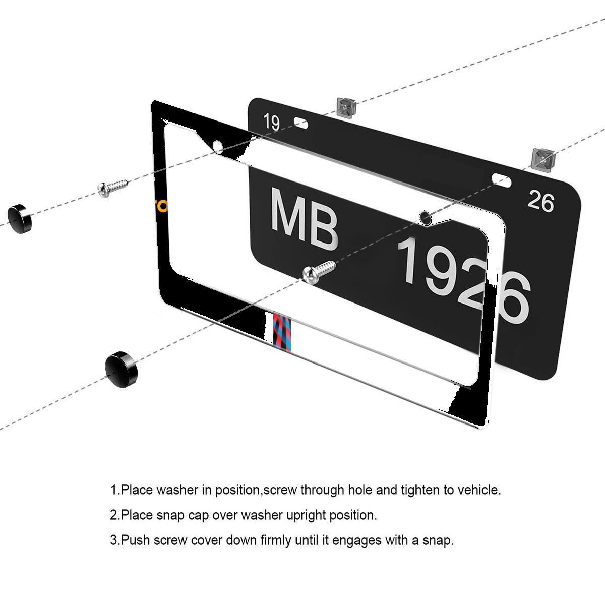 U.S. Standard 2-hole license plate cover
