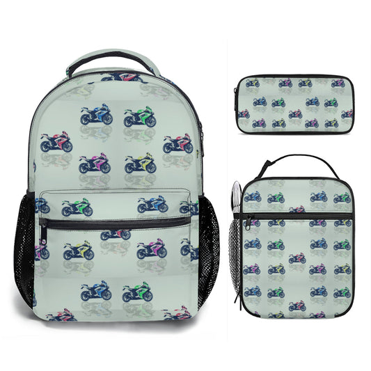 Backpack combo - Motorcycles in retro green