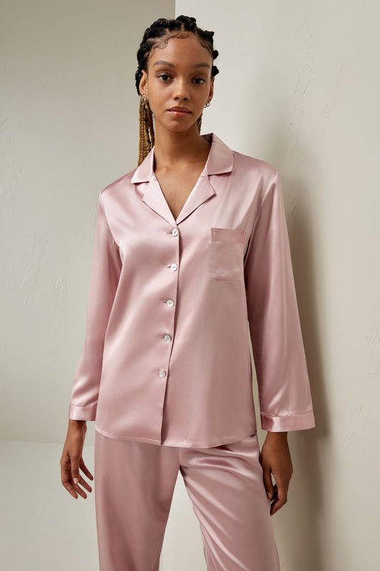 Full Length Silk Women Pajamas Set