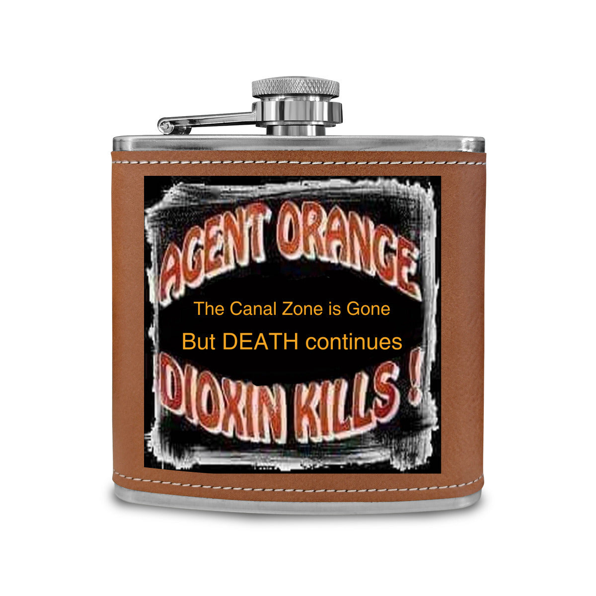 Panama Canal Zone veteran Flask 6 oz - Dioxin Kills