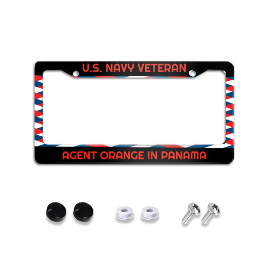 Standard 2-hole U.S. License plate frame cover U.S. Navy Veteran