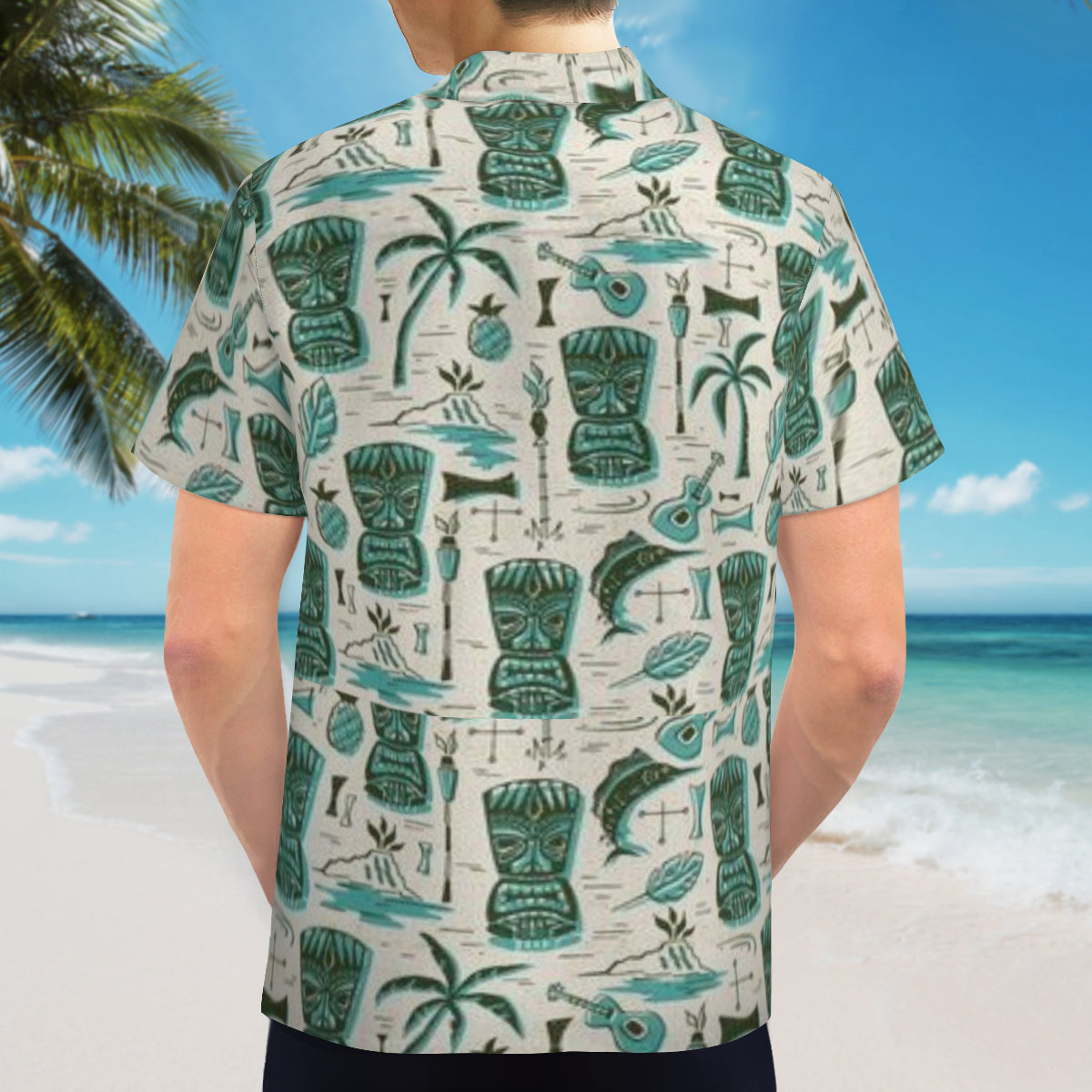 Button up shirt - green tikis