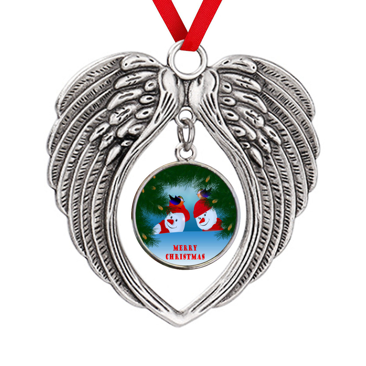 snowmen-and-birds-merry-christmas-and-happy-new-year unique christmas ornament