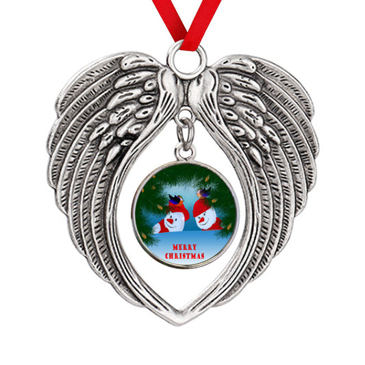 snowmen-and-birds-merry-christmas-and-happy-new-year unique christmas ornament