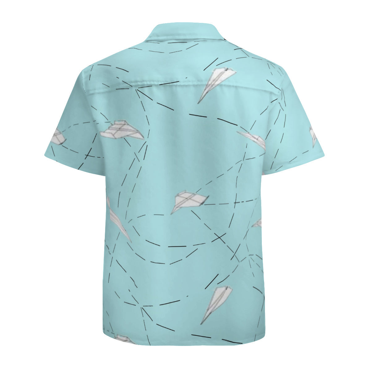 Hawaiian shirt - Lt green paper airplanes