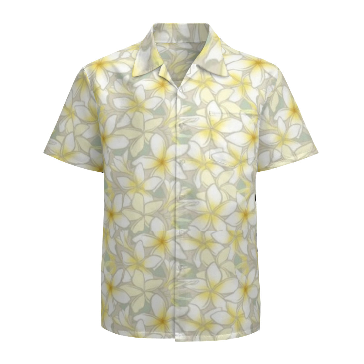 Hawaiian Shirt - Grey and yellow flowers