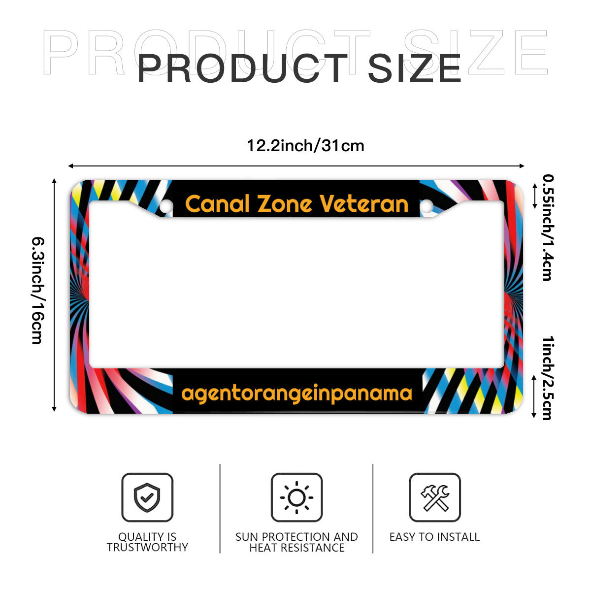 U.S. Standard 2-hole license plate cover