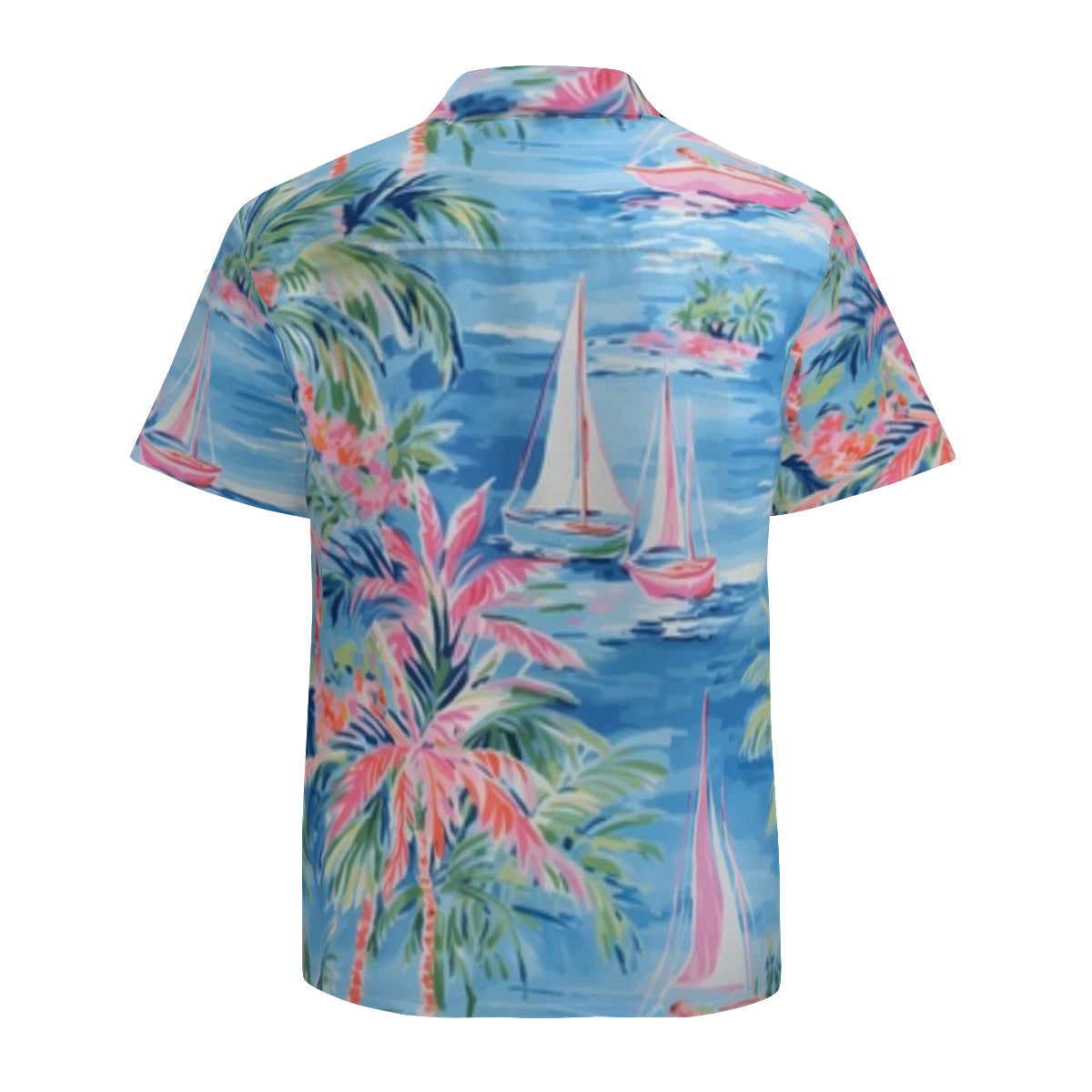 Hawaiian shirt - pink and blue hawaiian scene