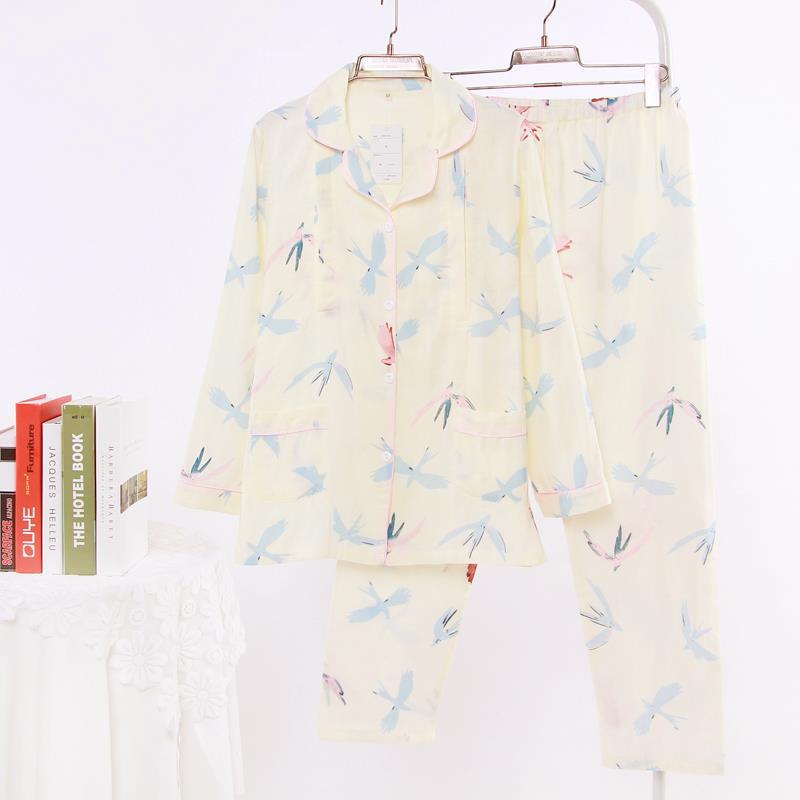 Women’s Pajamas - Spring And Autumn Pure Cotton Gauze Thin and comfortable PJs