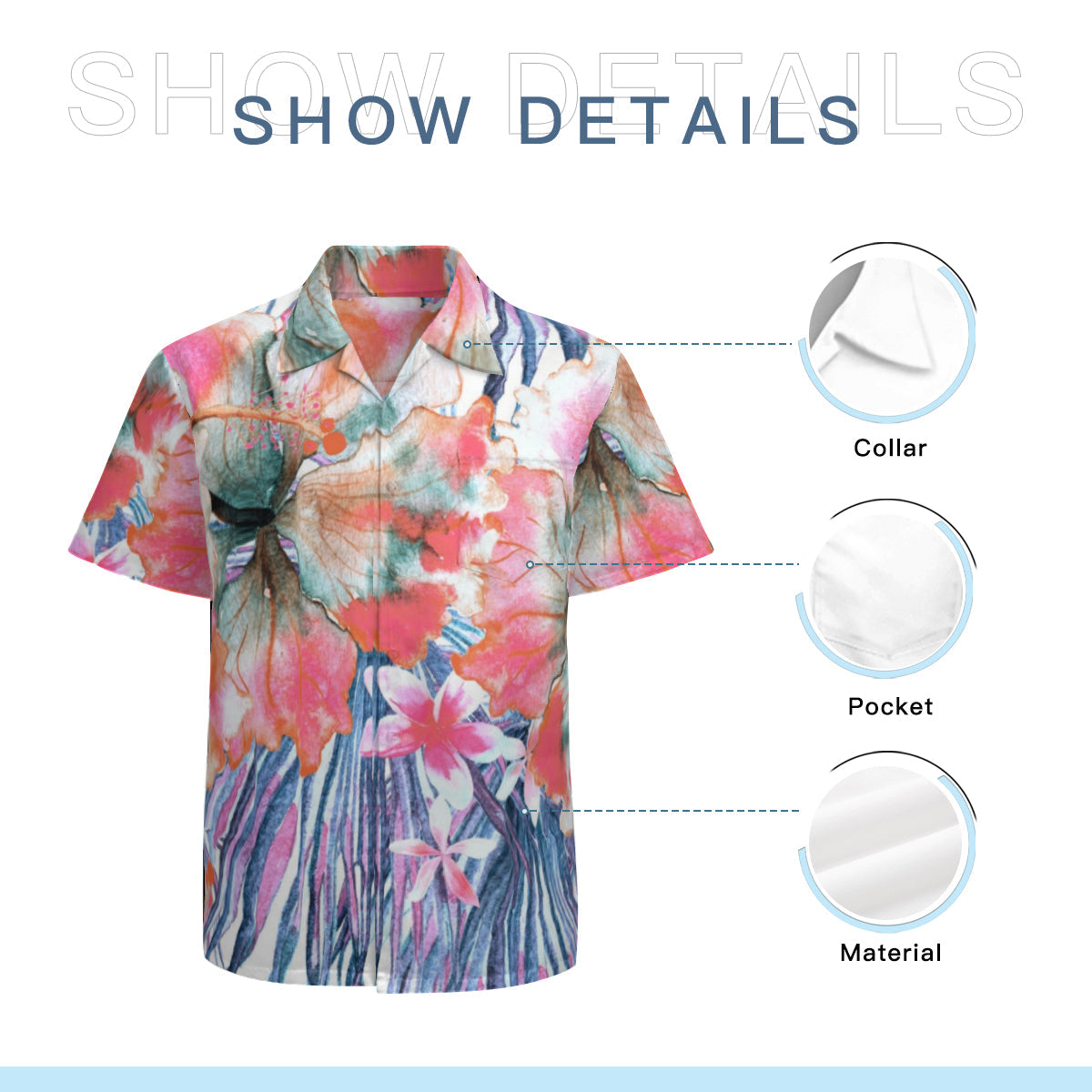 Hawaiian shirt flower designa