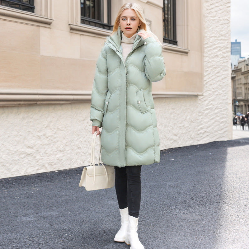 Women’s Winter Jacket - Women's Mid-length Winter Down Cotton Jacket