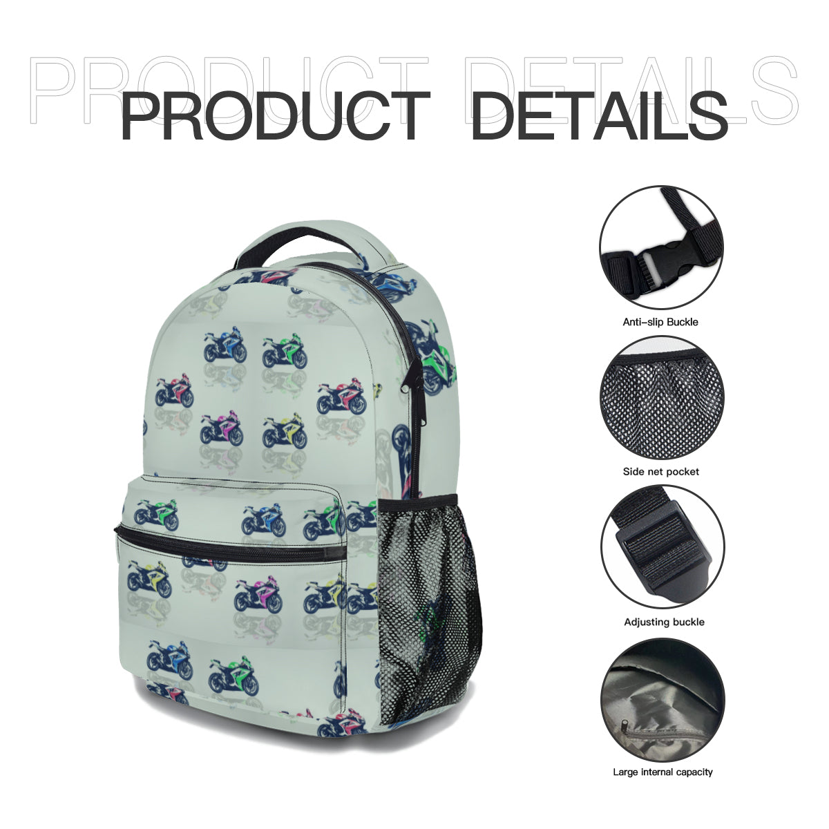 Backpack combo - Motorcycles in retro green