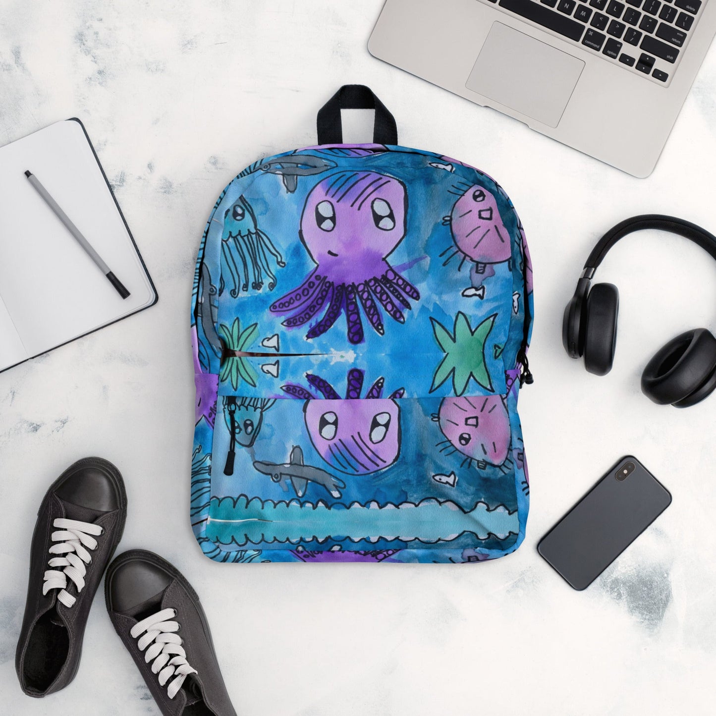 Backpack - under the sea hand painted design