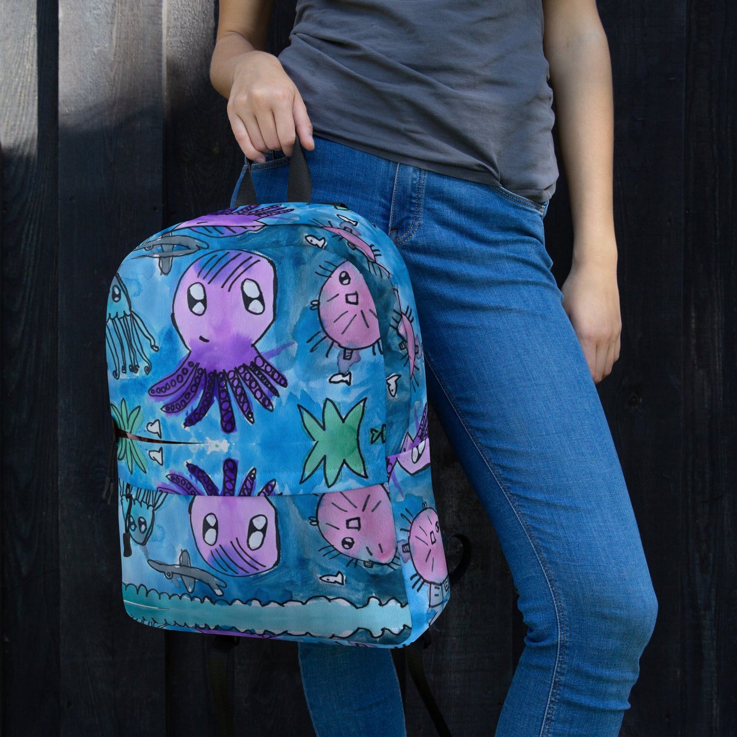 Backpack - under the sea hand painted design