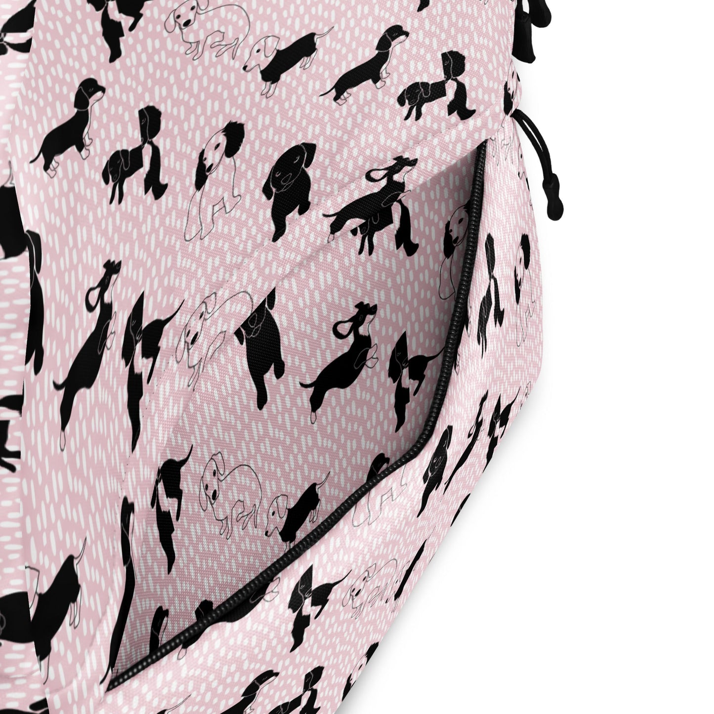 Backpack pink with black doggy design
