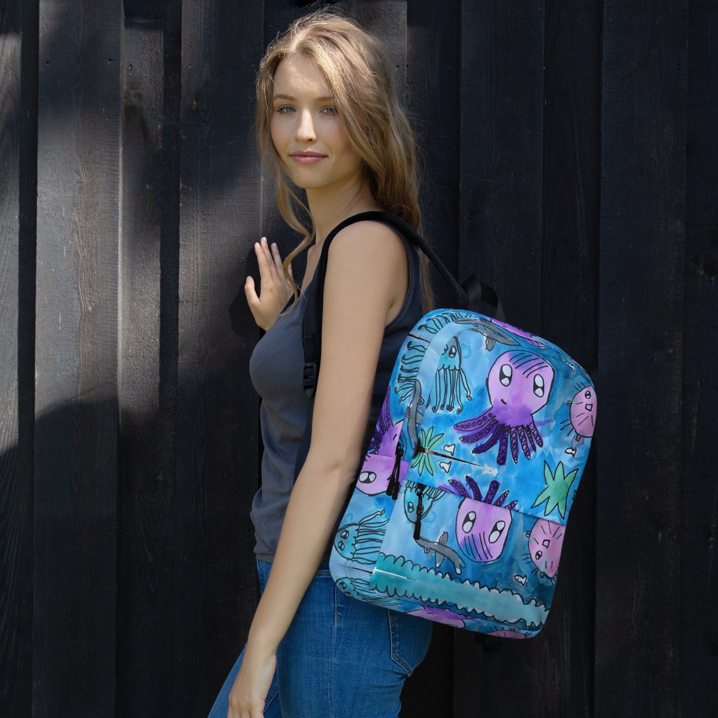 Backpack - under the sea hand painted design