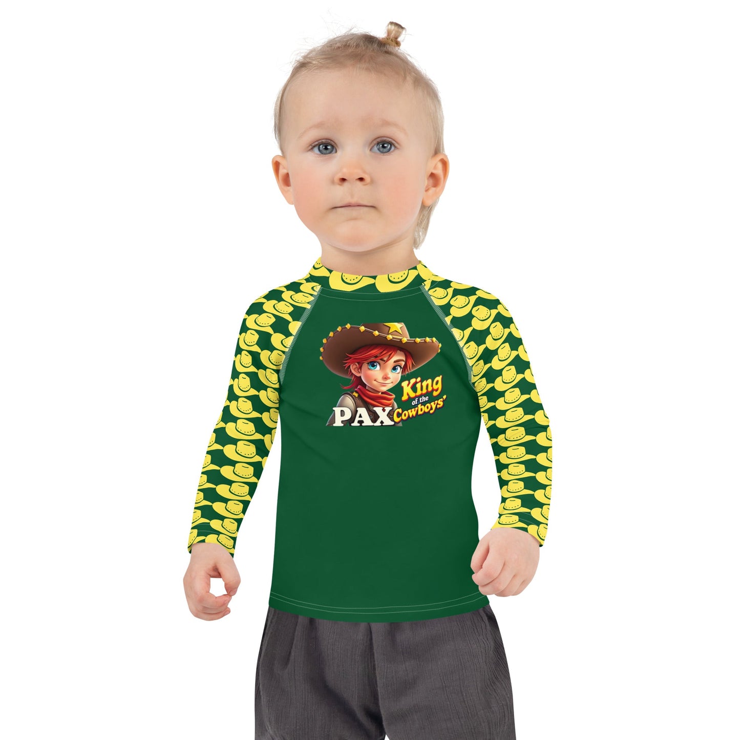 Kids Rash Guard King of the Cowboys design