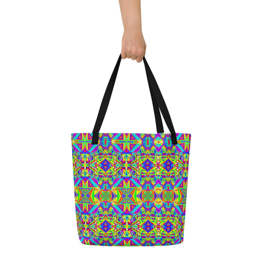 All-Over Print Large Tote Bag colorful design