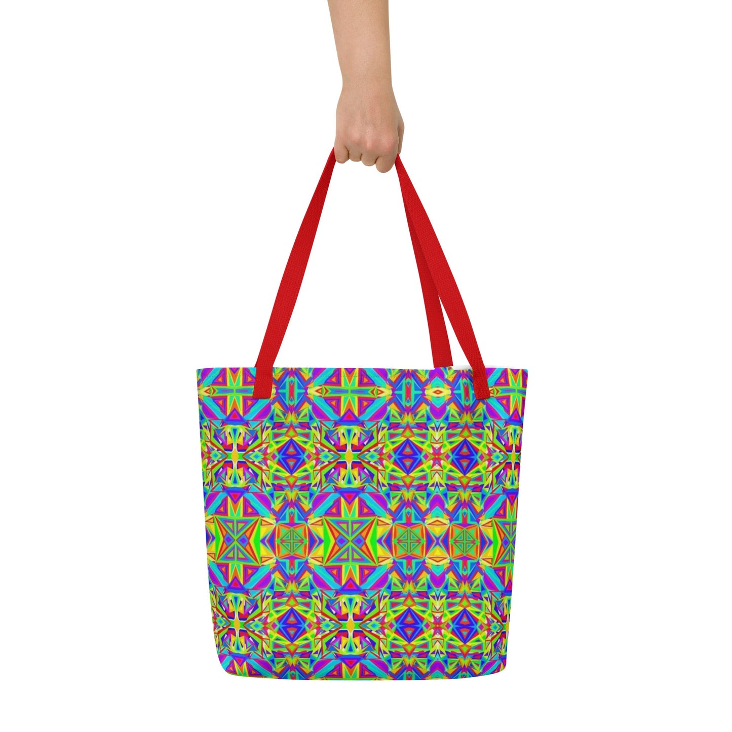 All-Over Print Large Tote Bag colorful design