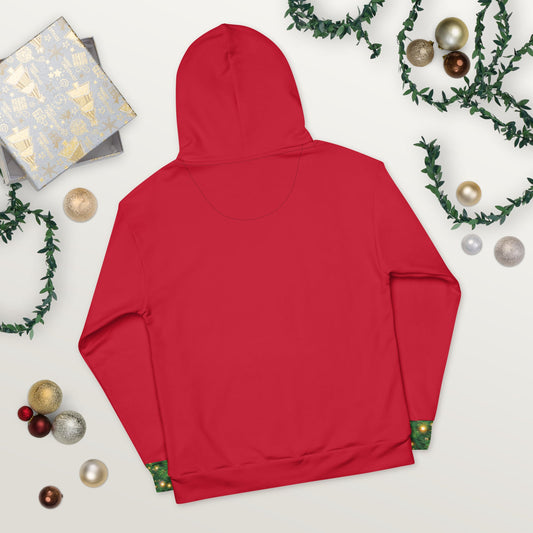 Unisex Hoodie - Tree-Rex Christmas in red