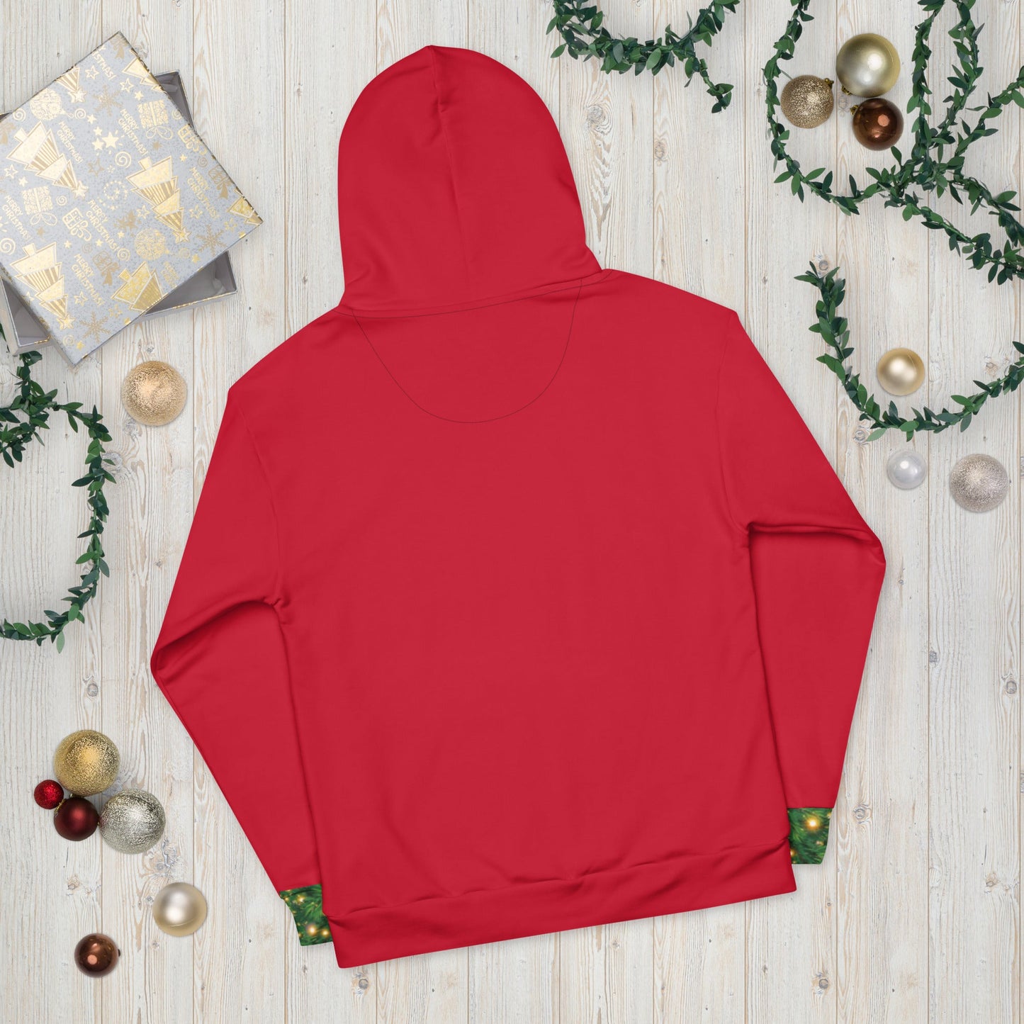 Unisex Hoodie - Tree-Rex Christmas in red
