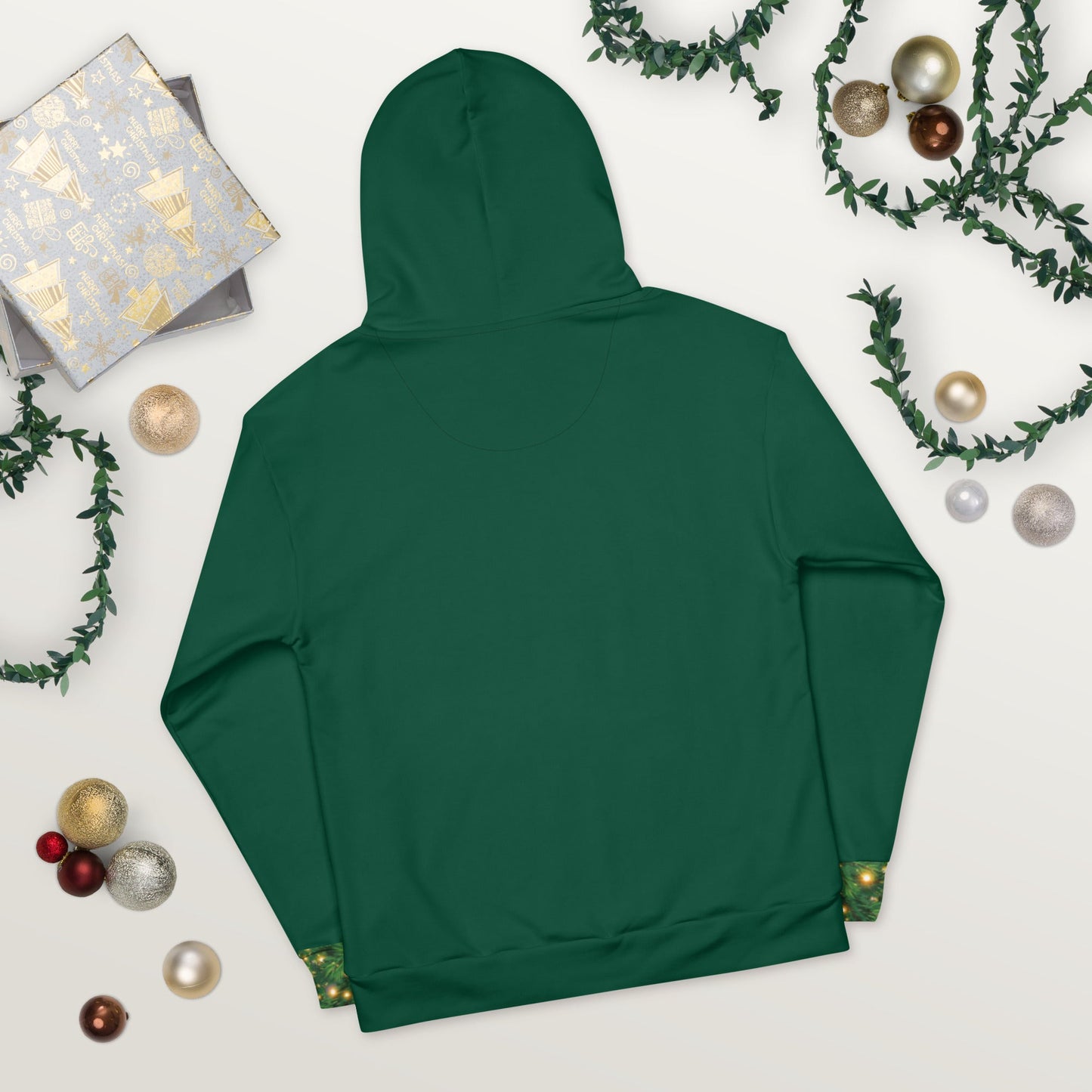 Unisex Hoodie - Tree Rex Christmas design in green