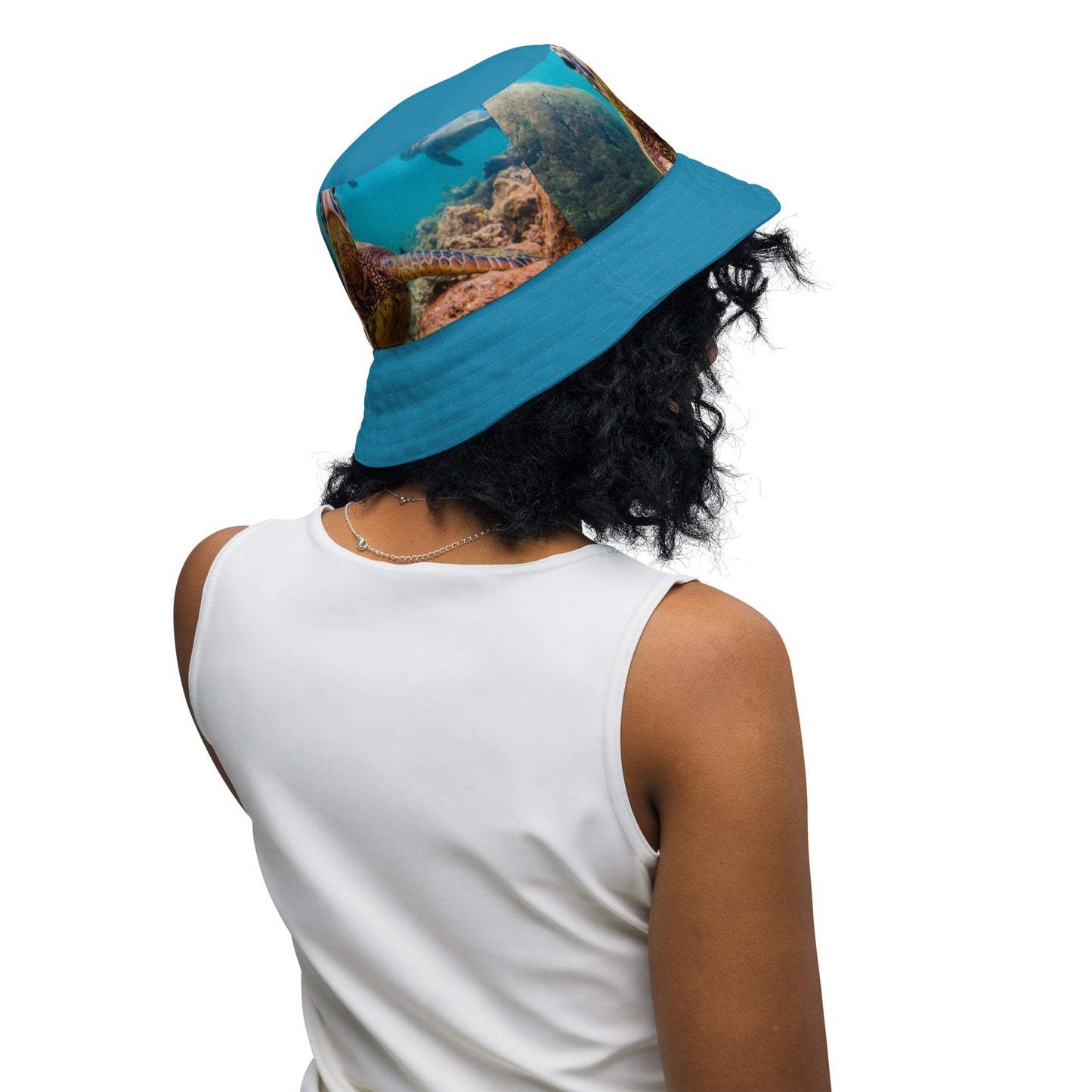 Reversible bucket hat Turtle Design No. 3