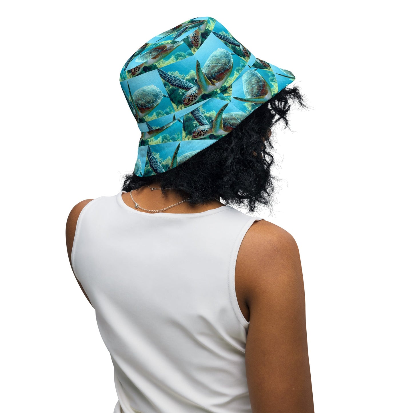 Reversible bucket hat Turtle Design No. 7