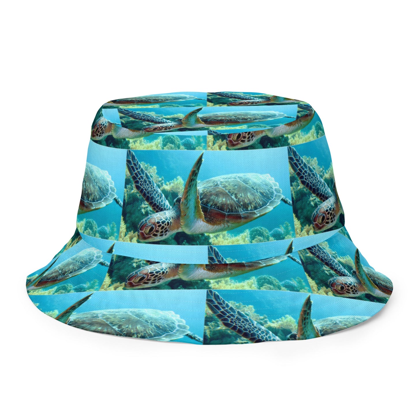 Reversible bucket hat Turtle Design No. 7
