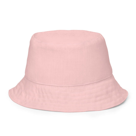 Reversible bucket hat dog design and pink