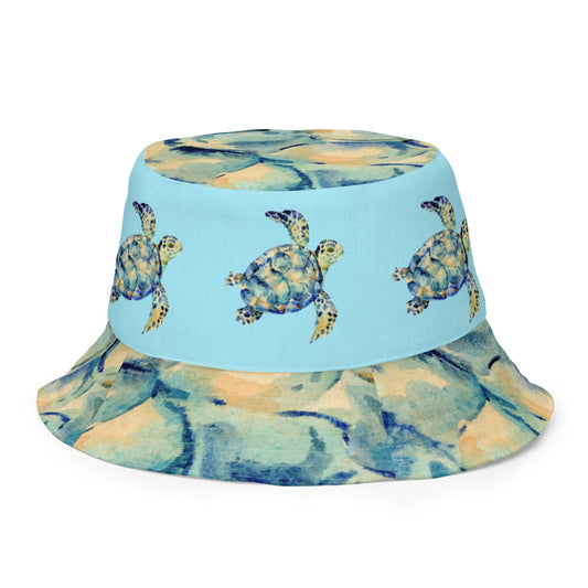 Reversible bucket hat Turtle Design No. 1