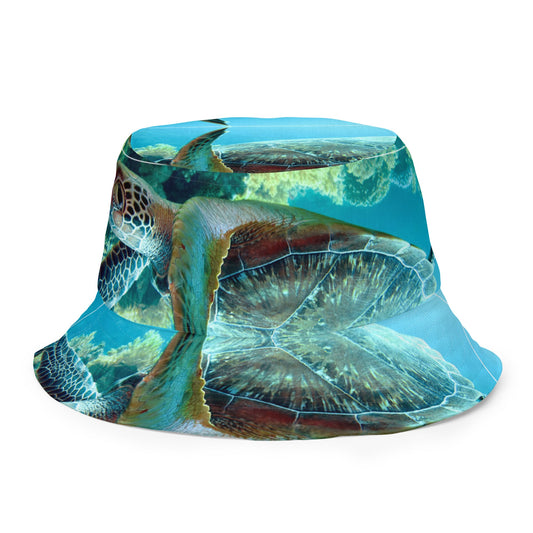 Reversible bucket hat Turtle Design No. 7