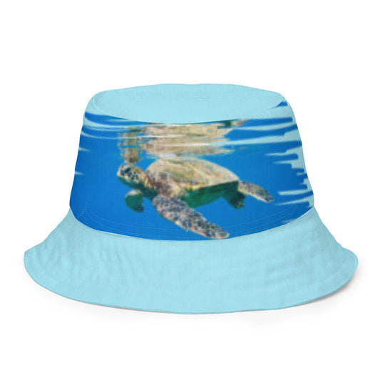 Reversible bucket hat Turtle Design No. 5