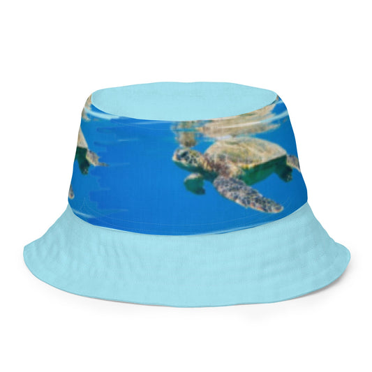 Reversible bucket hat Turtle Design No. 5