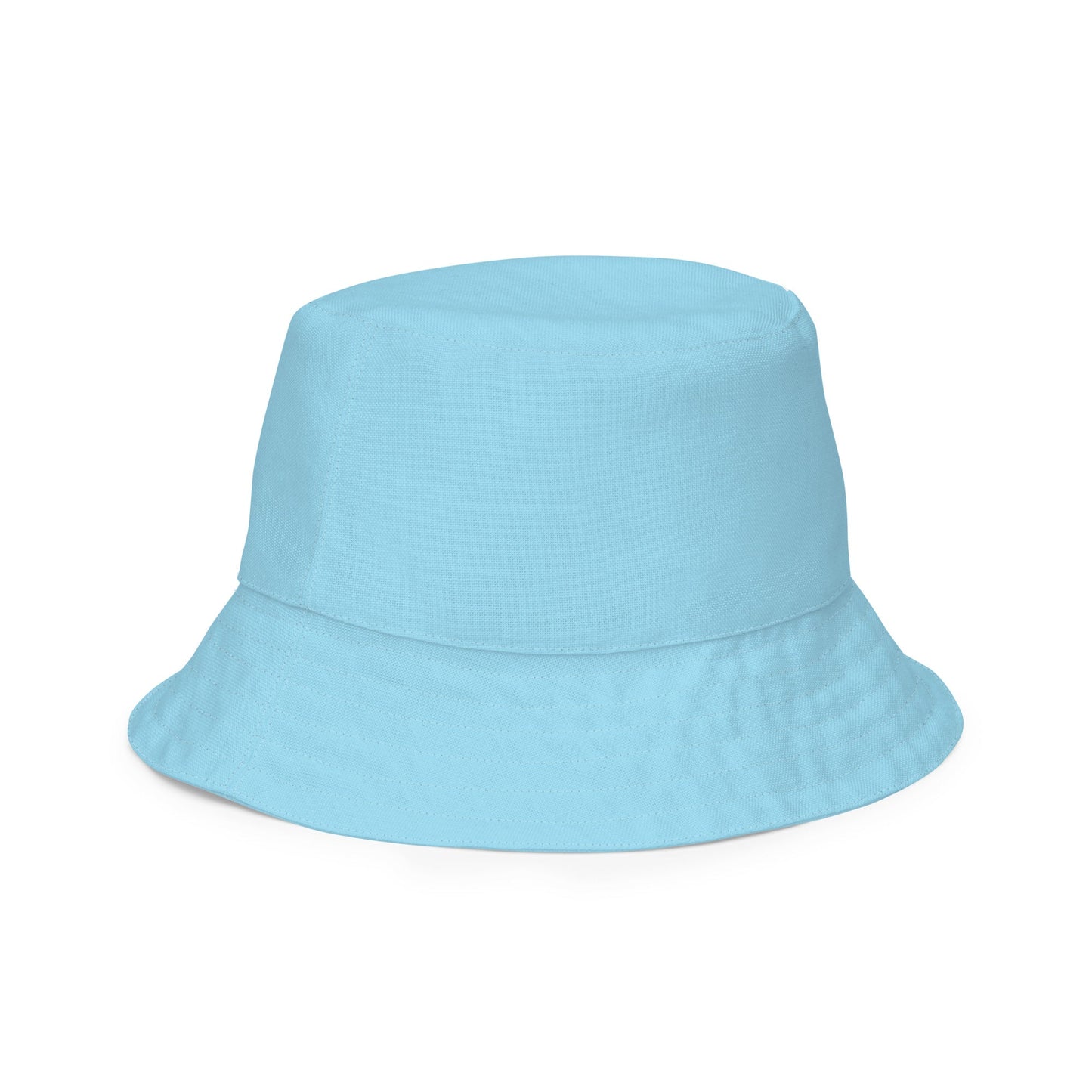 Reversible bucket hat hummingbirds design no. 1 with light blue reverse